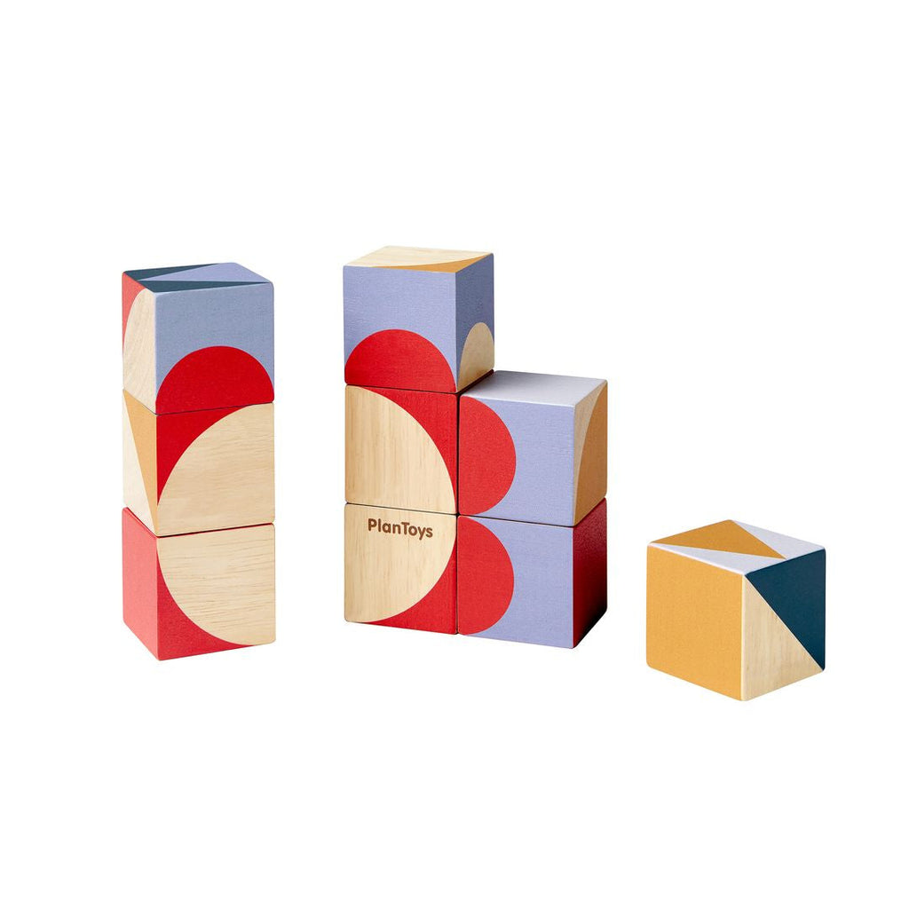 PlanToys Geo Pattern Cubes wooden toy