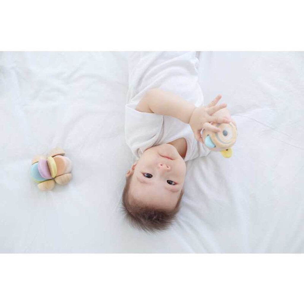 Kid playing PlanToys Peek-A-Boo Roller