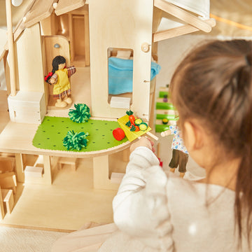 Green Dollhouse With Furniture – PlanToys Canada